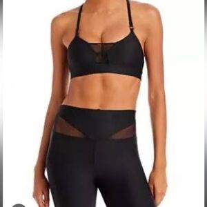 Alo Yoga Mesh Airlift Leggings AND Bra Set XS in Black